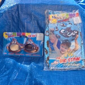 Splash Aqua The Big Stink Beach Ball & Goggle Set